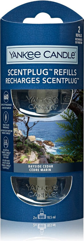 Yankee candle - bayside cedar - elektrische diffuser navulling - 2 stuks