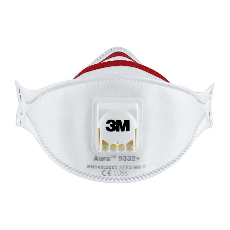 3m aura comfort cool flow stofmasker, ffp3, met ventiel, pak van 2 stuks