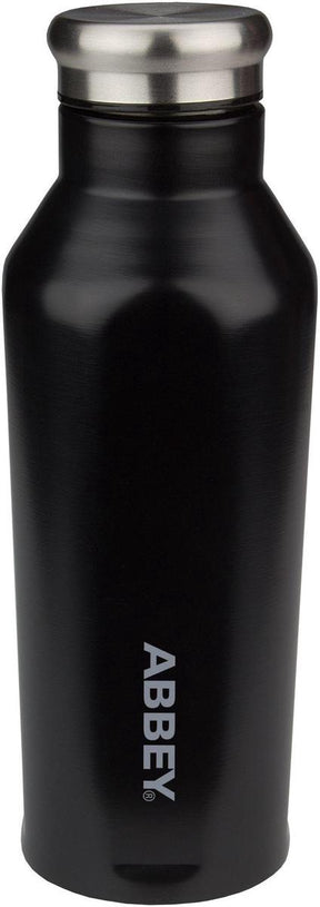 Abbey camp drinkfles - dubbelwandig - 350 ml - zwart - roestvrijstaal