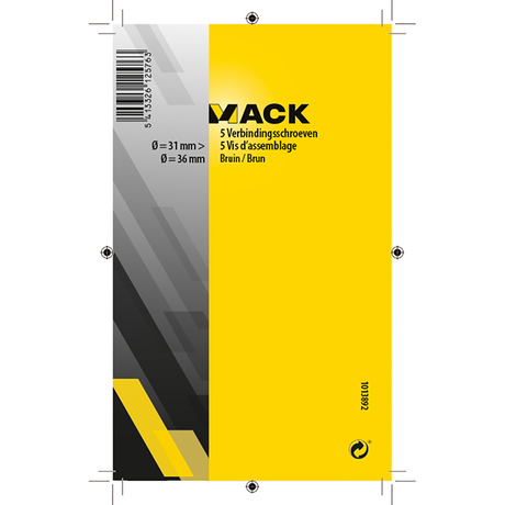 Mack 1013892 - 5 verbindingsschroeven bruin 30-40 mm | 10 stuks