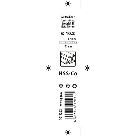 Mack 1018203 - metaalboor hss co5% din 338 ø 10,2 x 133 mm | 5 stuks