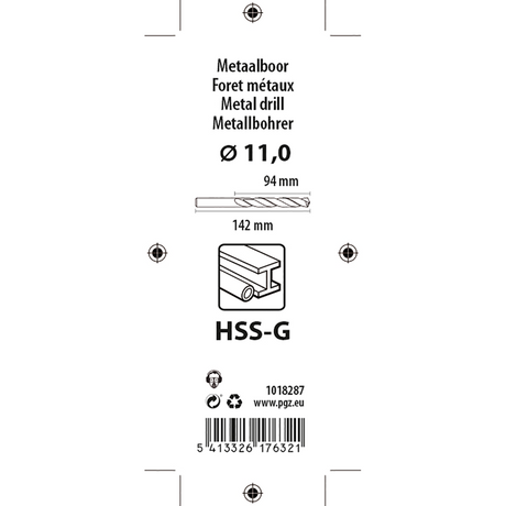 Mack 1018287 - metaalboor hss g din 338 ø 11,0 x 142 mm | 5 stuks
