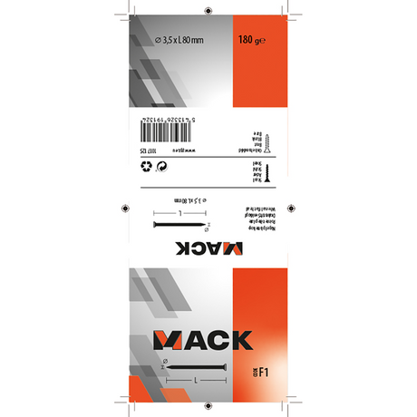 Mack 1017125 - nagel platte kop 180 gr 3,5 x 80 mm | 5 stuks