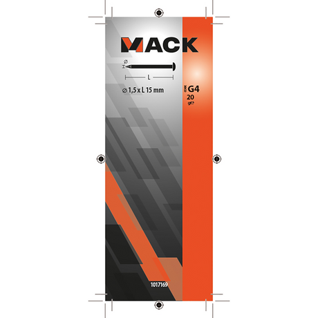Mack 1017169 - nagel bolle kop messing 20 gr 1,5 x 15 mm | 10 stuks