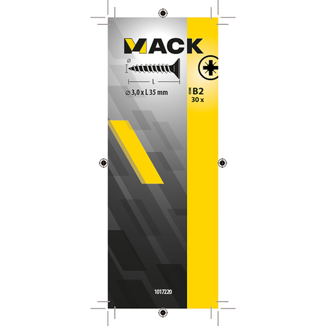 Mack 1017220 - spaanplaatschroef vz kop geelverz.30 st 3,0 x 35 mm | 10 stuks