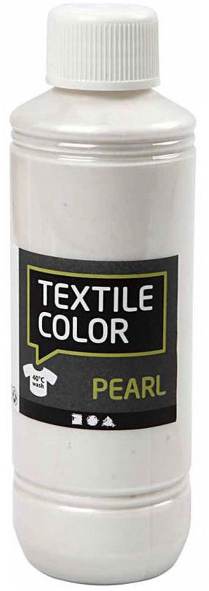 Creativ company textile color dekkende textielverf - base parelmoer, 250ml