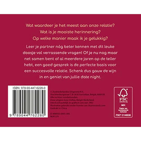 Deltas tijd voor een romantische babbel praatkaarten voor koppels