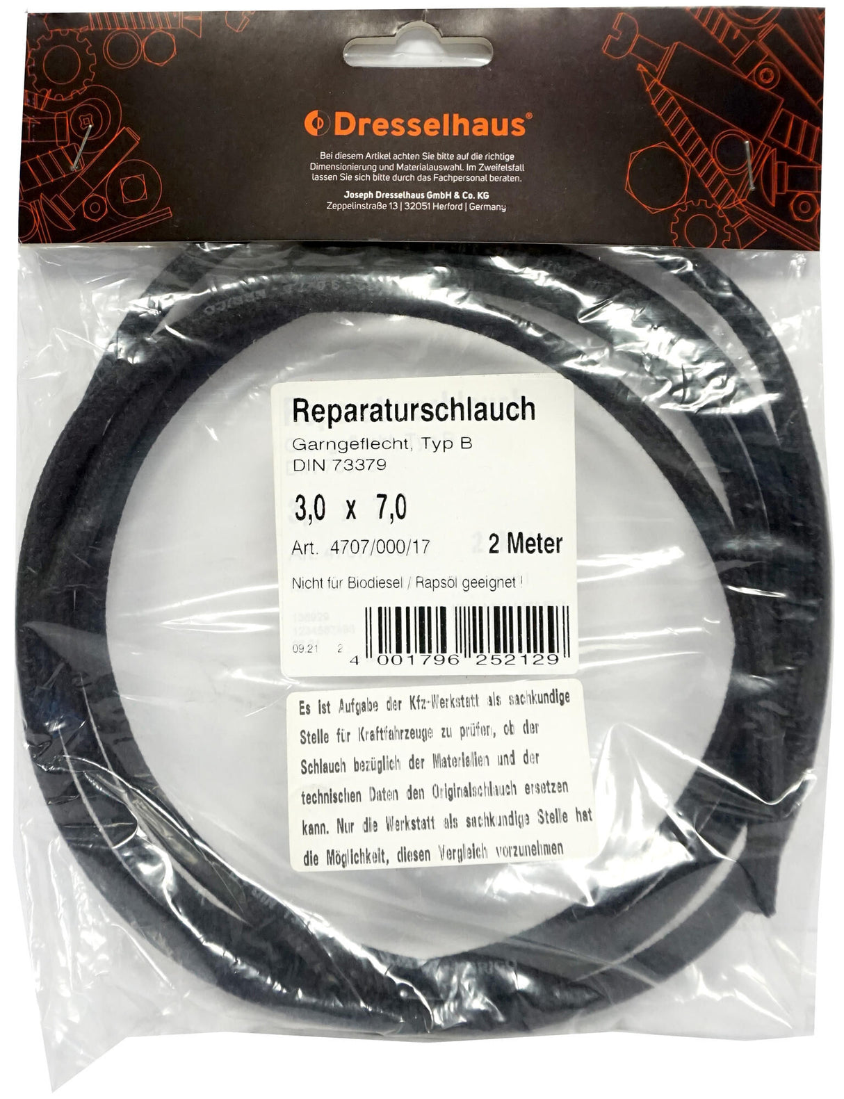 Dresselhaus brandstofslang 4707 fuel hose 9.0x14.0 dresselh. 4707 2m