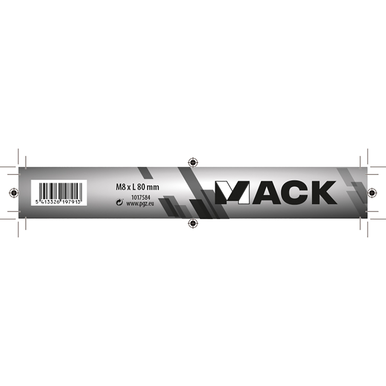 Mack 1017584 - houtbout + moer staal verzinkt1 st m8 x 80 mm | 10 stuks