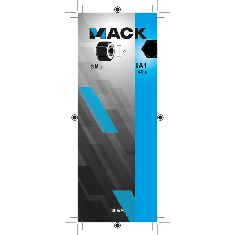 Mack 1017674 - zeskant moer staal verzinkt 40 st m 5 | 10 stuks