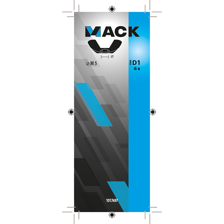 Mack 1017697 - vleugelmoer staal verzinkt 6 st m5 | 10 stuks