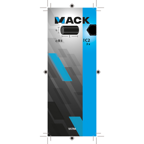 Mack 1017704 - zeskant verbindingsmoer verzinkt 3 st m6 | 10 stuks