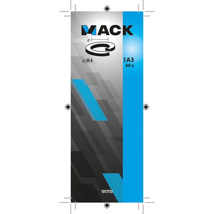 Mack 1017753 - veerring staal verz. 60st m4 | 10 stuks