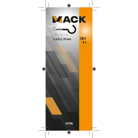 Mack 1017798 - schroefhaak staal verzinkt 8st 4,0 x 20 mm | 10 stuks
