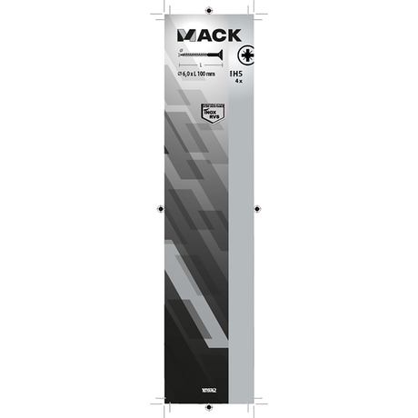 Mack 1019762 - spaanplaatschroef vz kop rvs 4 st 6,0 x 100mm | 5 stuks