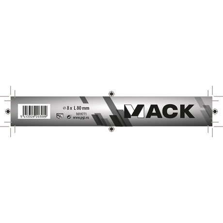 Mack 1019771 - houtdraadbout roestvrijstaal 1st 8 x 80 mm | 10 stuks
