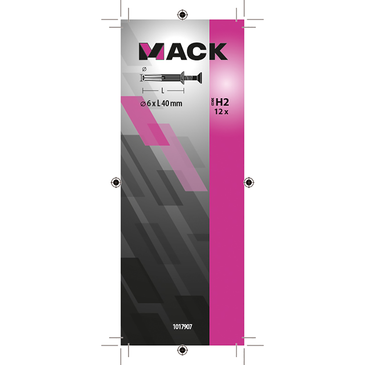 Mack 1017907 - nylon nagelplug polyamide 12 st 6 x 40 mm | 5 stuks