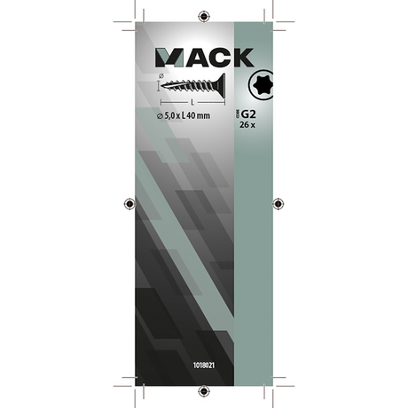 Mack 1018021 - spaanplschr.vzkop-zelfb. geelverz. 26 st 5,0 x 40 mm | 5 stuks