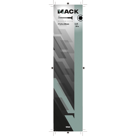 Mack 1018025 - spaanplschr.vzkop-zelfb. geelverz. 20 st 5,0 x 80 mm | 5 stuks