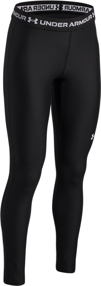 Under armour heatgear legging-blk meisjes sportbroek - zwart - wit