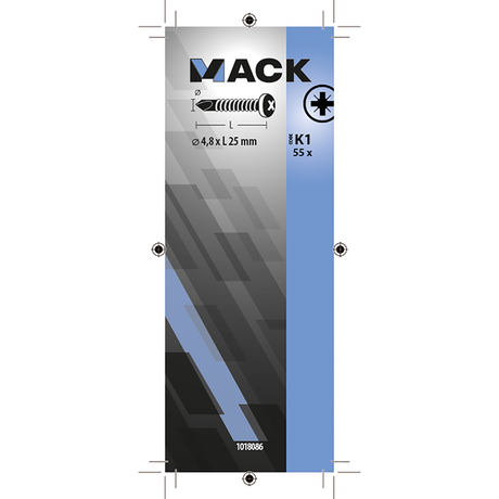 Mack 1018086 - zelfborende schroef cylkop verz 55st 4,8 x 25 mm | 5 stuks