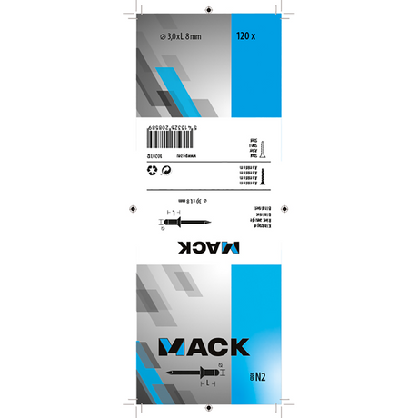 Mack 1020312 - 120 blindnieten alu 3,2x8mm | 5 stuks
