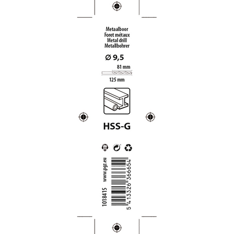 Mack 1018415 - metaalboor hss g din 338 ø 9,5 x 125 mm | 5 stuks