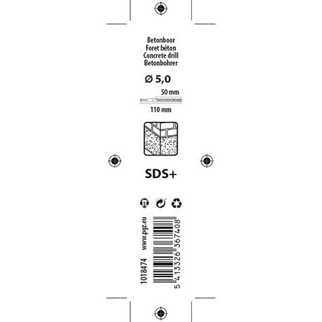 Mack 1018474 - hamerboor sds + ø 5,0 x 110 mm | 5 stuks