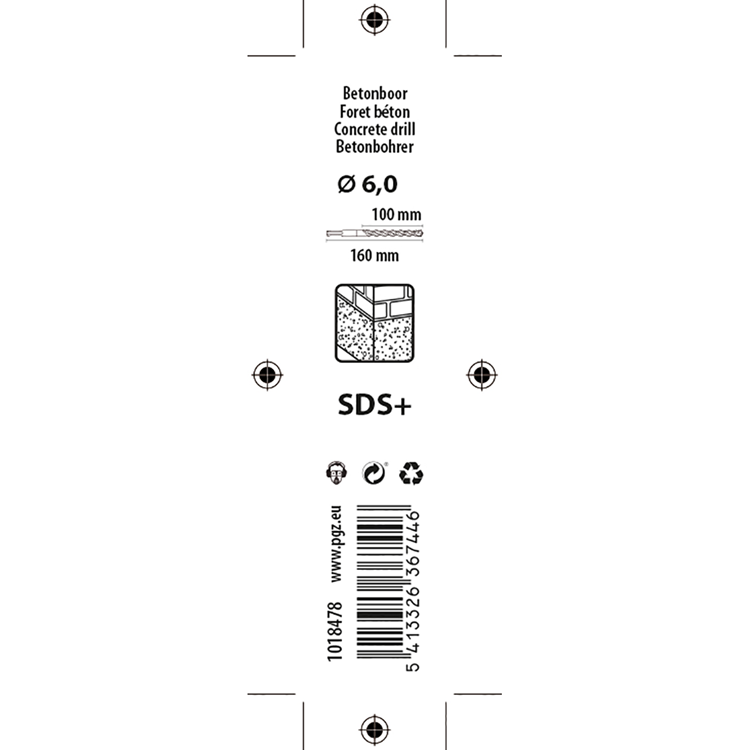 Mack 1018478 - hamerboor sds + ø 6,0 x 160 mm | 5 stuks