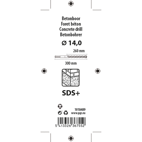 Mack 1018489 - sds-hamerboor sds + 14x300mm | 5 stuks