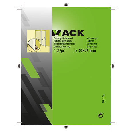 Mack 1047656 - deurstop cilindermodel vermessingd ø 30h25 mm 1 st pc | 6 stuks
