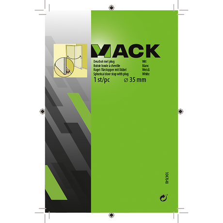 Mack 1047648 - deurbol met plug wit ø 35 mm 1 st pc | 6 stuks