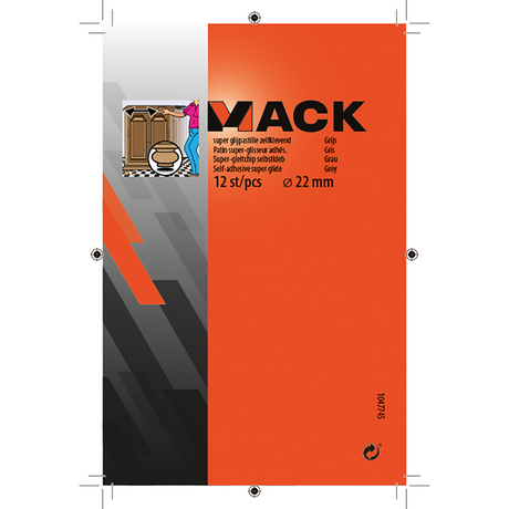 Mack 1047745 - super glijpastille zelfklevendgrijs ø 22 mm 12 st pcs | 12 stuks