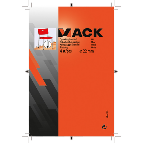 Mack 1047747 - opsteekdop kunststof wit ø 22 mm 4 st pcs | 6 stuks