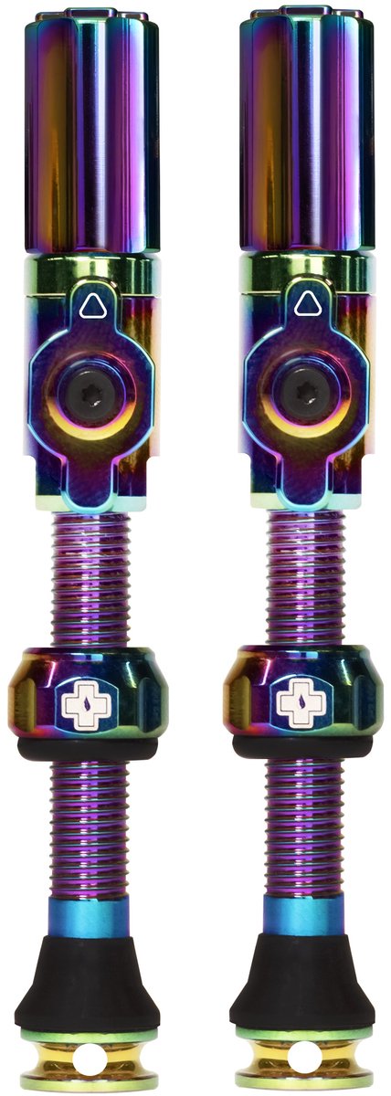 Muc-off tubeless ventiel big bore hybrid large iridescent auto schräder ventiel 45mm - 545288