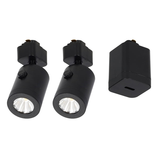 Starterset - 2x lanciano spotlight zwart klein + usb-c