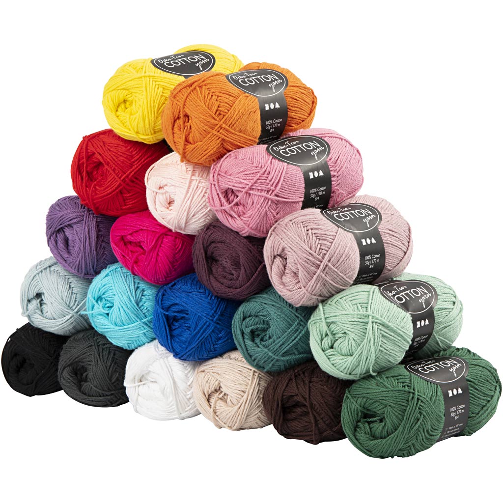 Creativ company http: www.cchobby.nl katoengaren-afm-8-4-l-170-m-inhoud-kan-varieren-diverse-kleuren-20x50-gr-1-doos