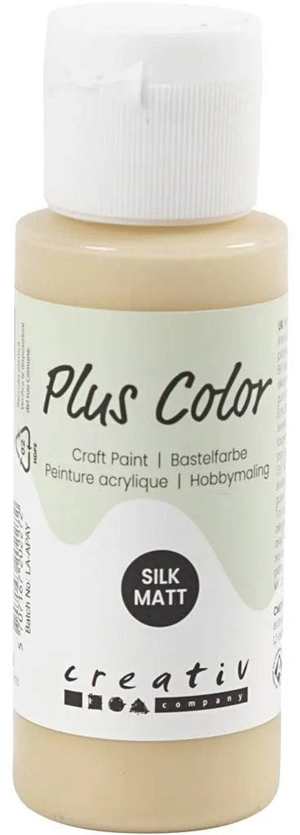 Plus color acrylverf – beige verf – acrylaatverf – acrylic paint – hobbyverf – sneldrogende verf – dekkende verf – waterbasis verf – hoogwaardige decoratie verf – ivoor beige – verf – 60ml