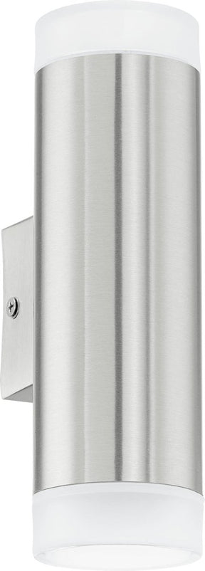 Eglo riga-led - buitenverlichting - wandlamp - 2 lichts - rvs - gesatineerd