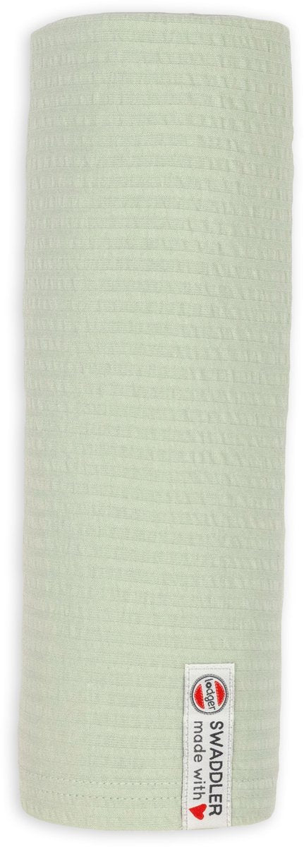Lodger swaddler - hydrofiele doek xl - groen - 120x120cm - seersucker katoen - hydrofiele luier