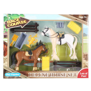 Paarden speelset met accessoires | 2 stuks