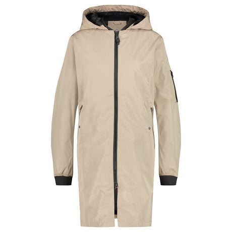 Puch lang bomber regenjas dames cement