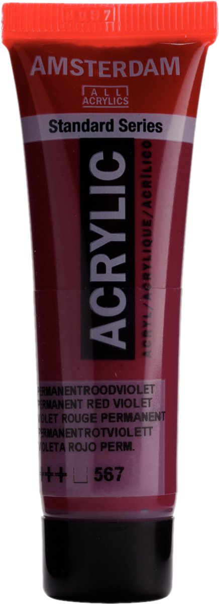 Acryl verf - - 567 - permanent rood violet - amsterdam - 20ml