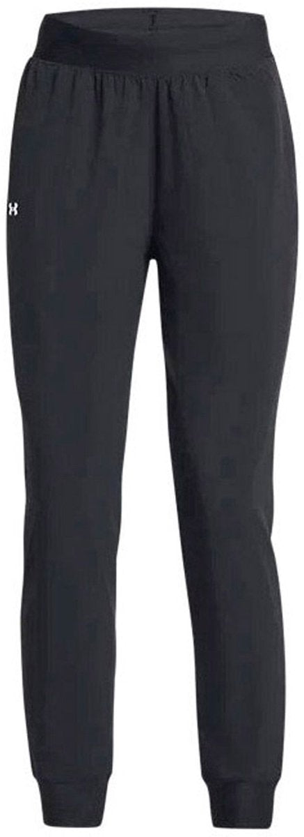Under armour ua rival hi rise woven pant-blk dames sportbroek - zwart - wit m