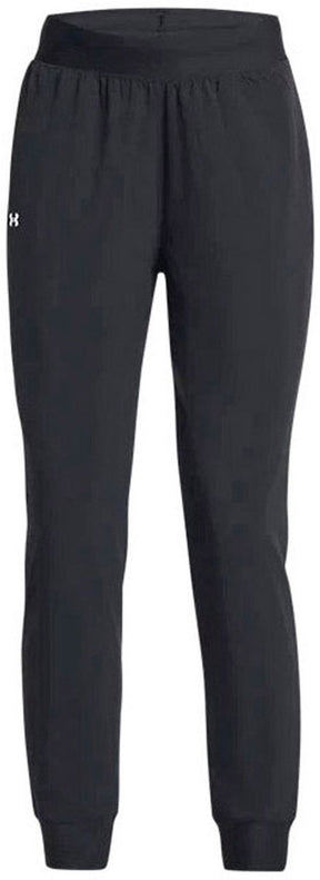 Under armour ua rival hi rise woven pant-blk dames sportbroek - zwart - wit m