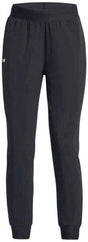 Under armour ua rival hi rise woven pant-blk dames sportbroek - zwart - wit xl