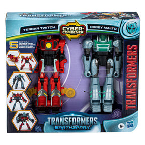 Hasbro transformers earthspark cyber combiner terran twitch robby malto - actiefiguur
