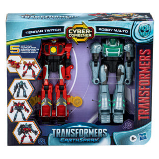 Hasbro transformers earthspark cyber combiner terran twitch robby malto - actiefiguur