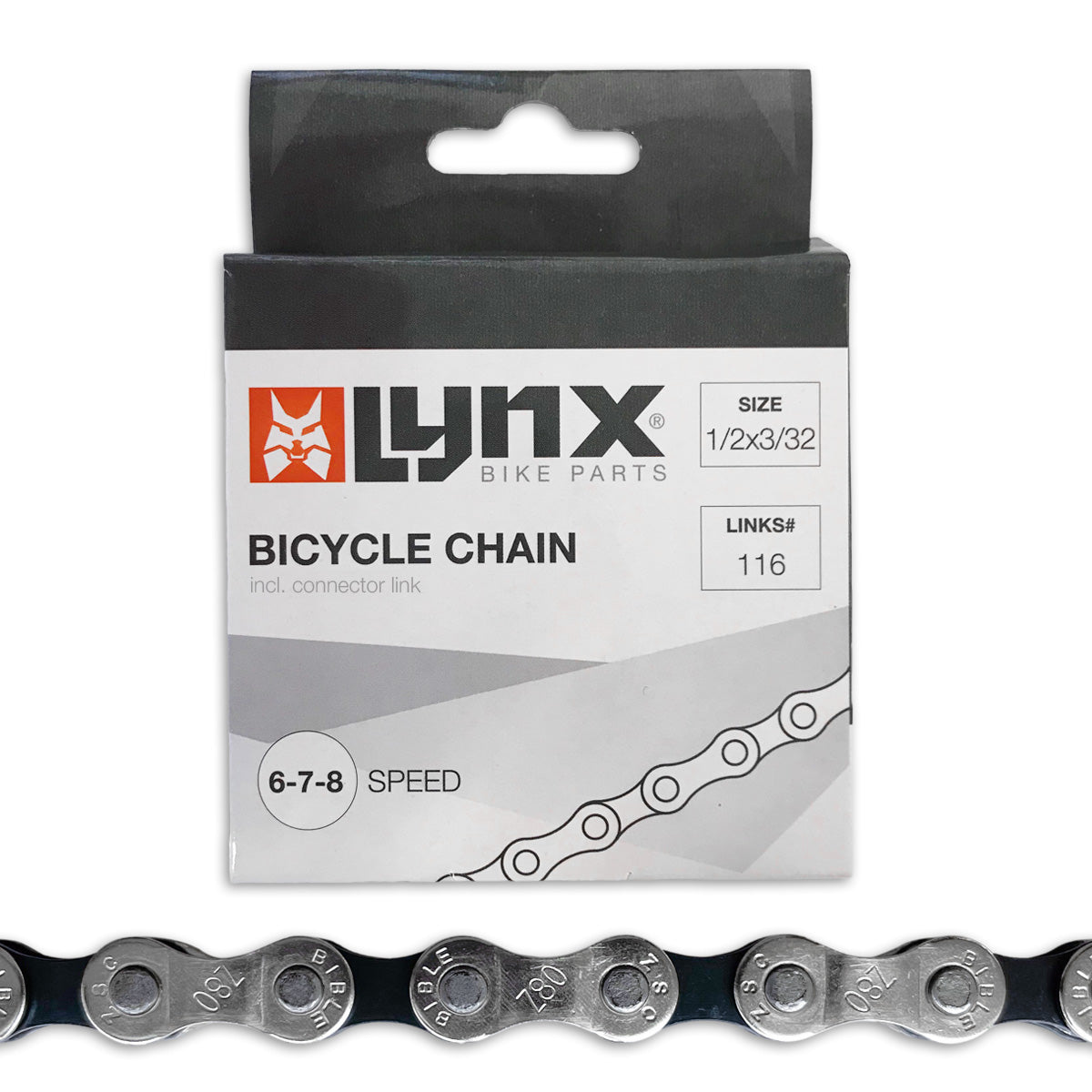 Lynx derailleur halskjede 6 7 8 - 116 Schakels - svart