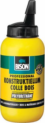 Bison houtkonstruktielijm flacon 250g, vloeibare, watervaste lijm op basis van polyurethaan, professioneel, d4, watervast, supersterk, overschilderbaar, temperatuur- en weerbestendig